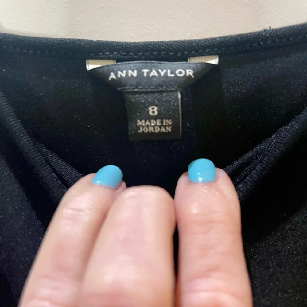 Ann Taylor Black A-line Maxi Dress Sleeveless Sz 8 - Picture 3 of 5